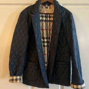 Burberry Quilted Navy Jacket - Size Large